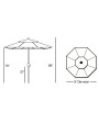 Galtech 636 - 9 FT Manual Tilt Patio Umbrella