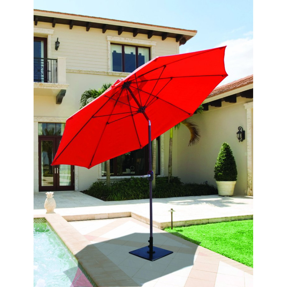 Best Selection Tilt Patio Umbrellas - Galtech 9 FT Manual Tilt featuring  Sunbrella