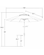 Sun Master 9' Round Fiberglass Collar Tilt Umbrella  - Pacifica