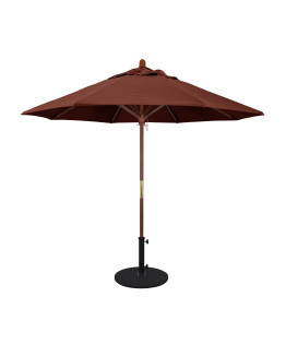 California Umbrella  - 9 FT Octagon Wood Umbrella - Sunbrella