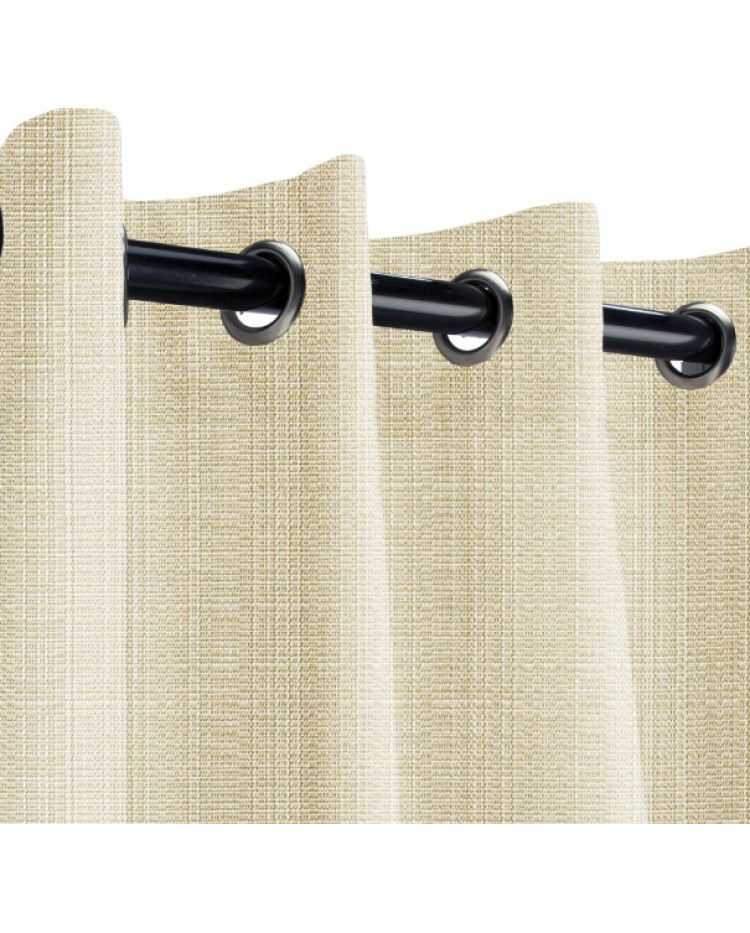 Sunbrella Outdoor Curtain with Nickel Grommets - Linen Antique Beige