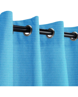 Sunbrella Outdoor Curtain with Nickel Grommets - Canvas Capri