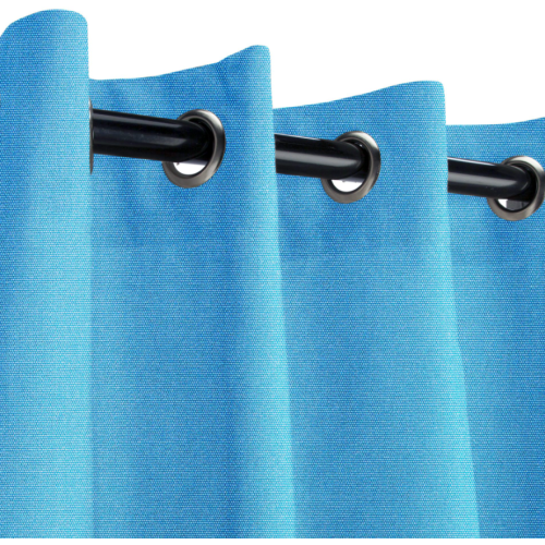 Sunbrella Outdoor Curtain with Nickel Grommets - Canvas Capri