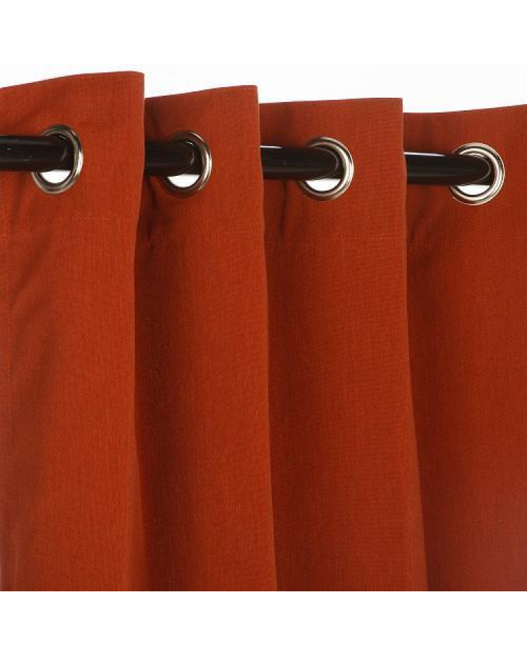 Sunbrella Outdoor Curtain with Stainless Steel Grommets - Canvas Brick