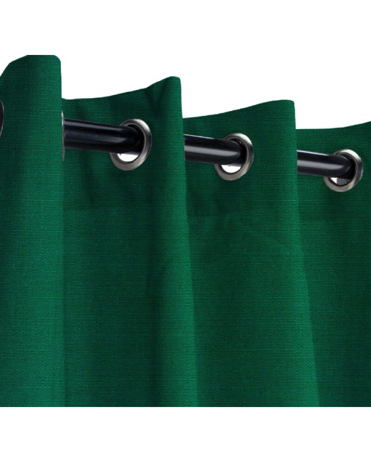 Sunbrella Outdoor Curtain with Nickel Grommets - Forest Green