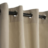Sunbrella Outdoor Curtain with Nickel Grommets - Canvas Antique Beige