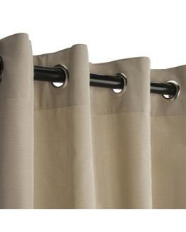 Sunbrella Outdoor Curtain with Nickel Grommets - Canvas Antique Beige