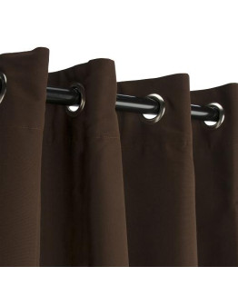 Sunbrella Outdoor Curtain with Nickel Grommets - Bay Brown