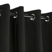 Sunbrella Outdoor Curtain with Nickel Grommets - Black