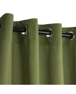 Sunbrella Outdoor Curtain with Nickel Grommets -  Spectrum Cilantro