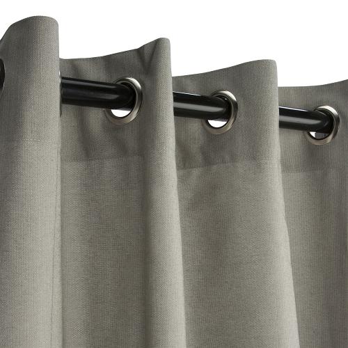 Sunbrella Outdoor Curtain with Nickel Grommets - Spectrum Dove