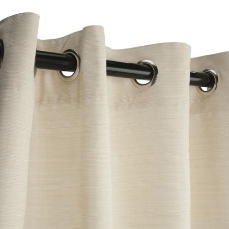 Sunbrella Outdoor Curtain with Nickel Grommets - Dupione Pearl