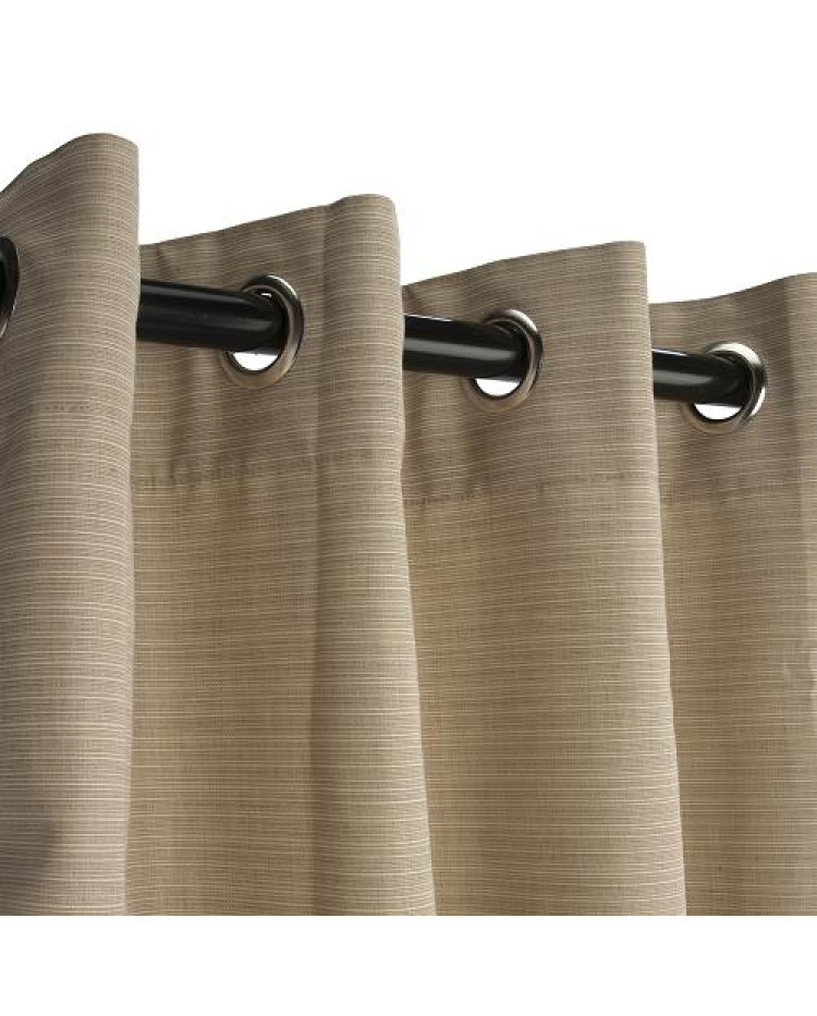 Sunbrella Outdoor Curtain with Nickel Grommets - Dupione Sand