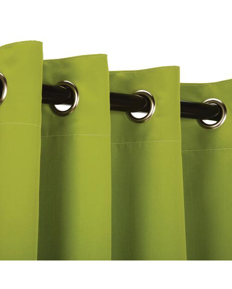 Sunbrella Outdoor Curtain with Stainless Steel Grommets - Canvas Macaw Green