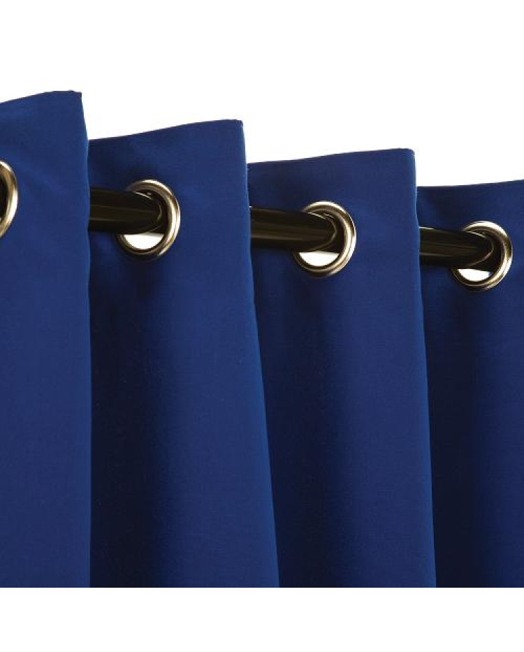 Sunbrella Outdoor Curtain with Nickel Grommets - True Blue