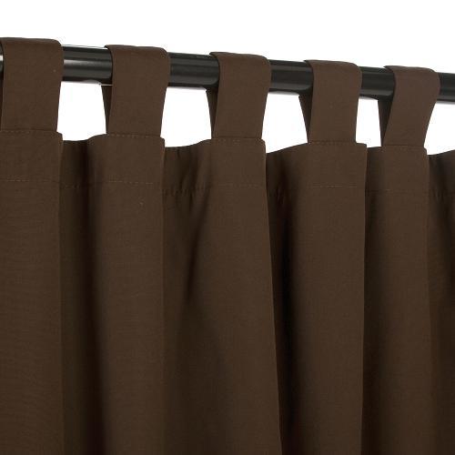 Sunbrella Outdoor Curtain With Tabs - Bay Brown