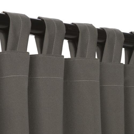 Sunbrella Outdoor Curtain With Tabs - Charcoal