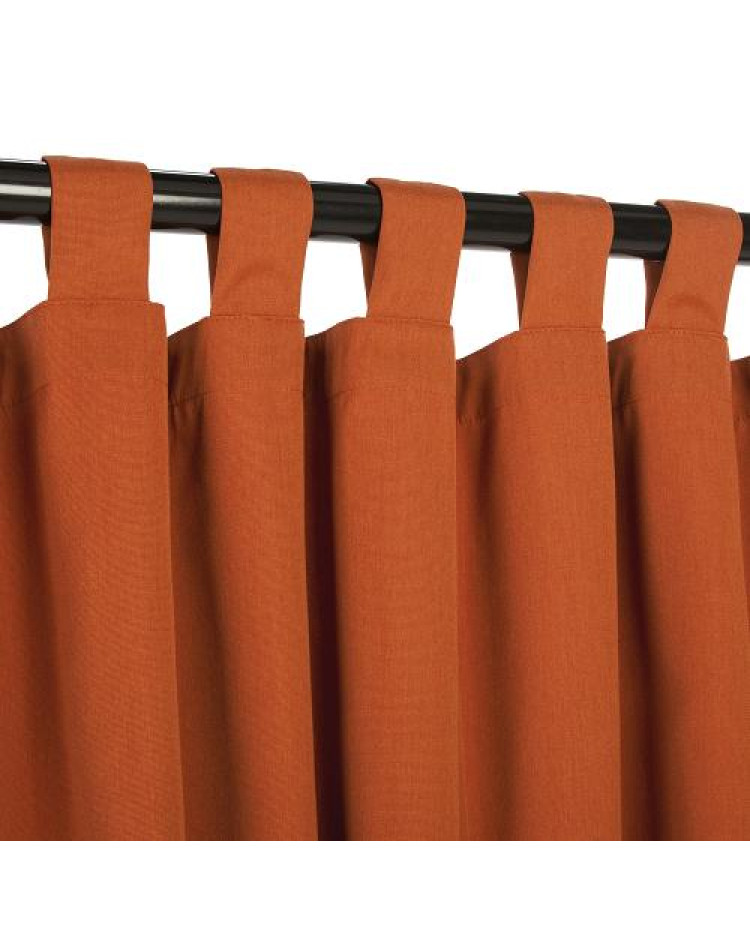 Sunbrella Outdoor Curtain With Tabs - Rust