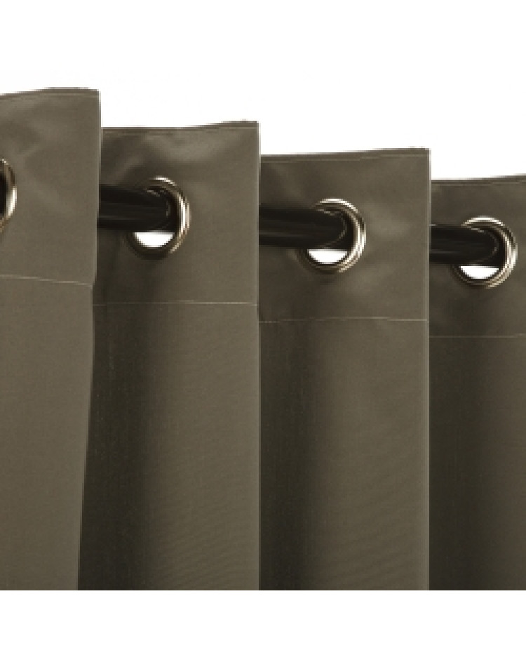 Sunbrella Outdoor Curtain with Stainless Steel Grommets - Canvas Charcoal