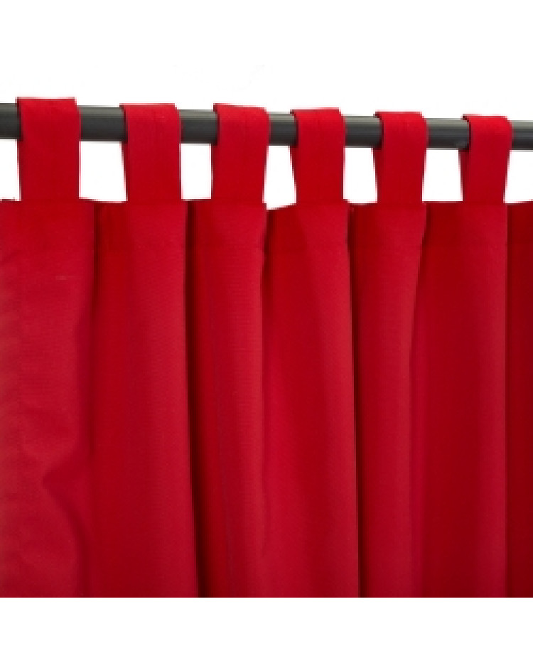 Sunbrella Outdoor Curtain with Tab Top - Canvas Jockey Red