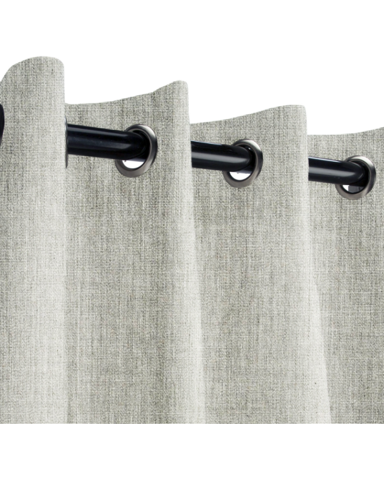 Sunbrella Outdoor Curtain with Stainless Steel Grommets - Canvas Granite