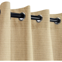 Sunbrella Outdoor Curtain with Stainless Steel Grommets - Canvas Heather Beige