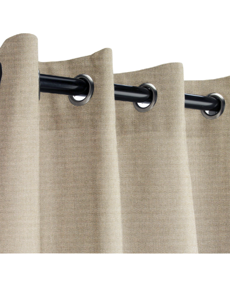 Sunbrella Outdoor Curtain with Stainless Steel Grommets - Canvas Taupe