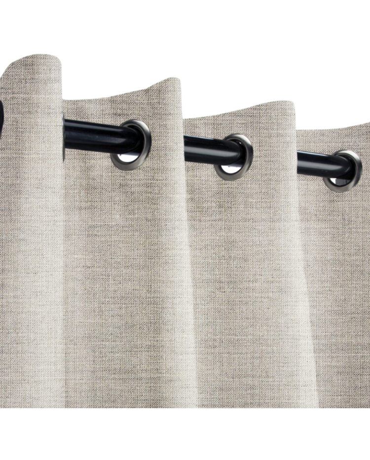 Sunbrella Outdoor Curtain with Stainless Steel Grommets - Cast Silver