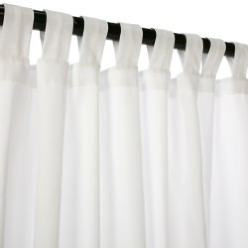 Sunbrella Outdoor Curtain with Tab Top - Canvas White