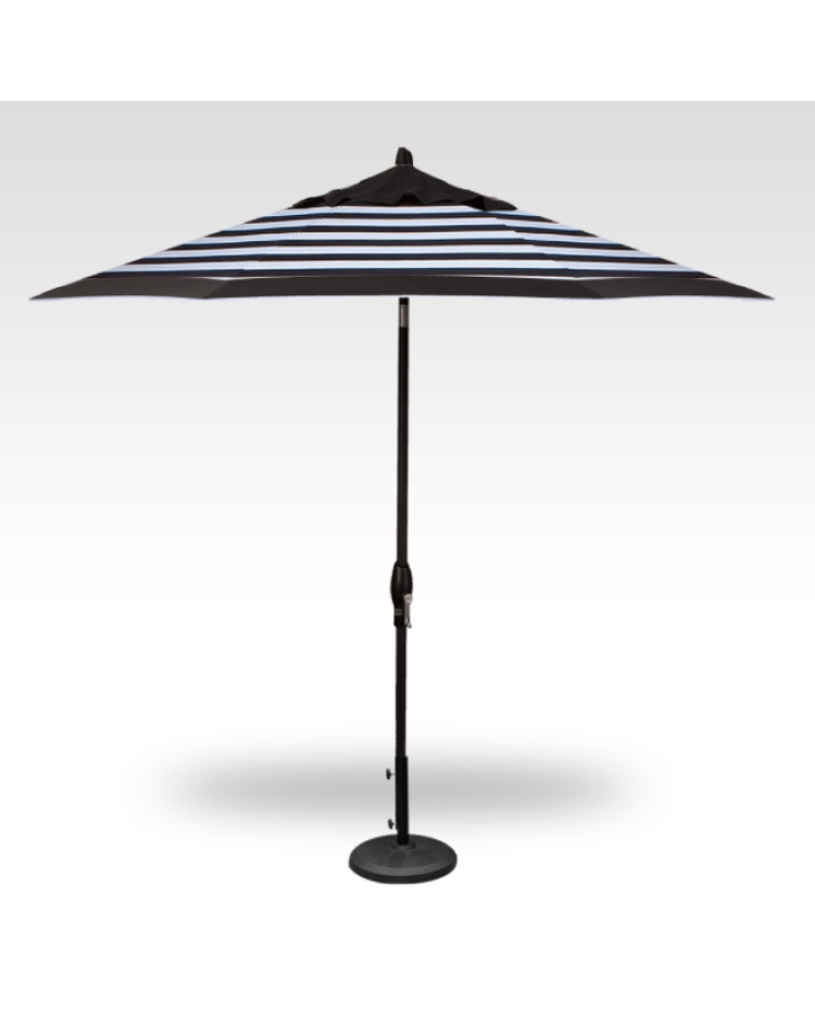 Treasure Garden 9'  Auto Tilt Patio Umbrella - black/white stripe