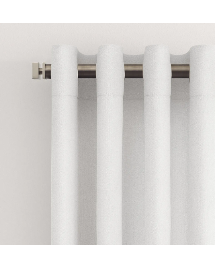 Sunbrella® Outdoor & Indoor Curtains with Grommets - Finley White