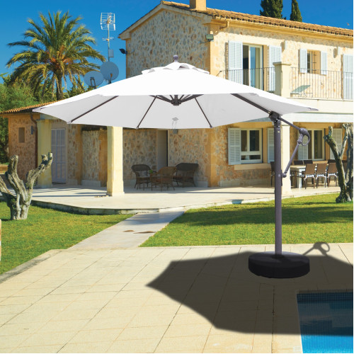 Galtech 887 - 11 FT Octagon Cantilever Umbrella w/ Roller Base