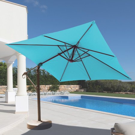 Galtech 897 - 10x10 FT Square Cantilever Umbrella w/ Roller Base