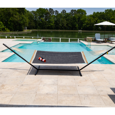 Large Poolside Hammock - Sunbrella Augustine Slate
