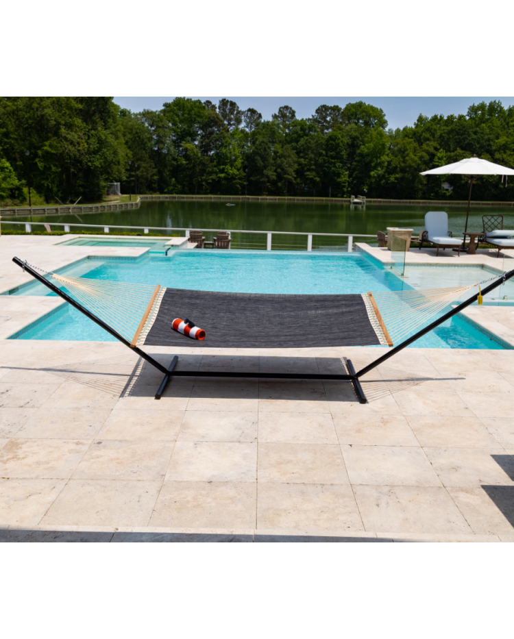 Large Poolside Hammock - Sunbrella Augustine Slate