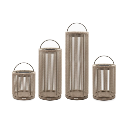 ALTO Solar Outdoor Light - Weather teak with taupe acrylic rope ALTO Solar Outdoor Light - Weather teak with taupe acrylic rope