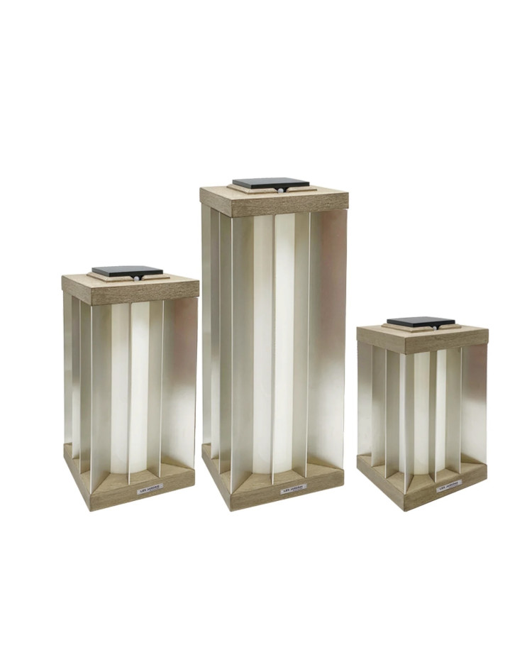 Edge Solar Lamp - Weathered Teak