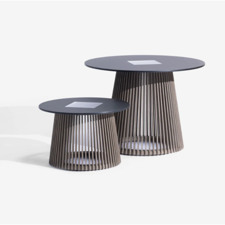 HALO Glow Table Solar Outdoor Light - WEATHERED TEAK with Slare Grey top HALO Glow Table Solar Outdoor Light - WEATHERED TEAK with Slare Grey top