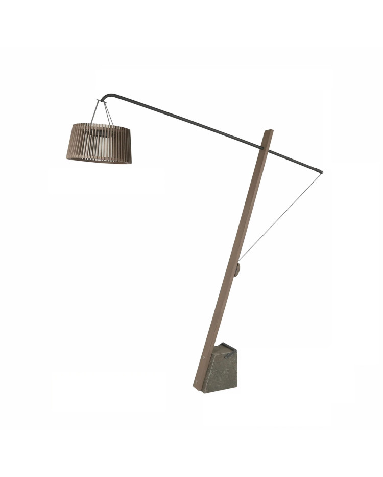 Pendulum Solar Floor Lamp - Weathered Teak