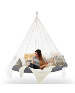 Classic TiiPii 6ft Nester Hanging Daybed (Charcoal) with ambient net