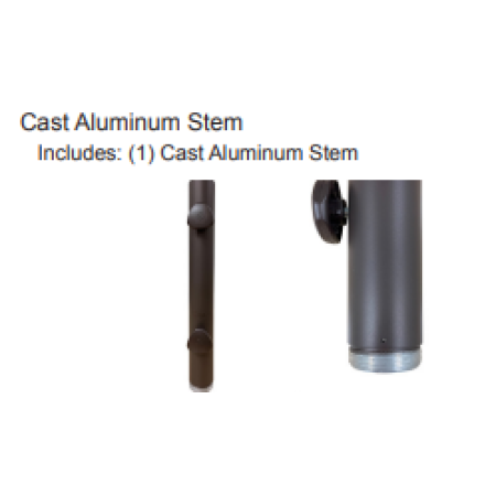 Treasure Garden Aluminum 2" Base Stem for Art Deco & Garden base