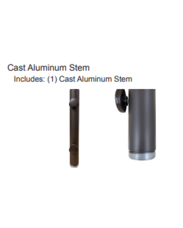 Treasure Garden Aluminum 2" Base Stem for Art Deco & Garden base