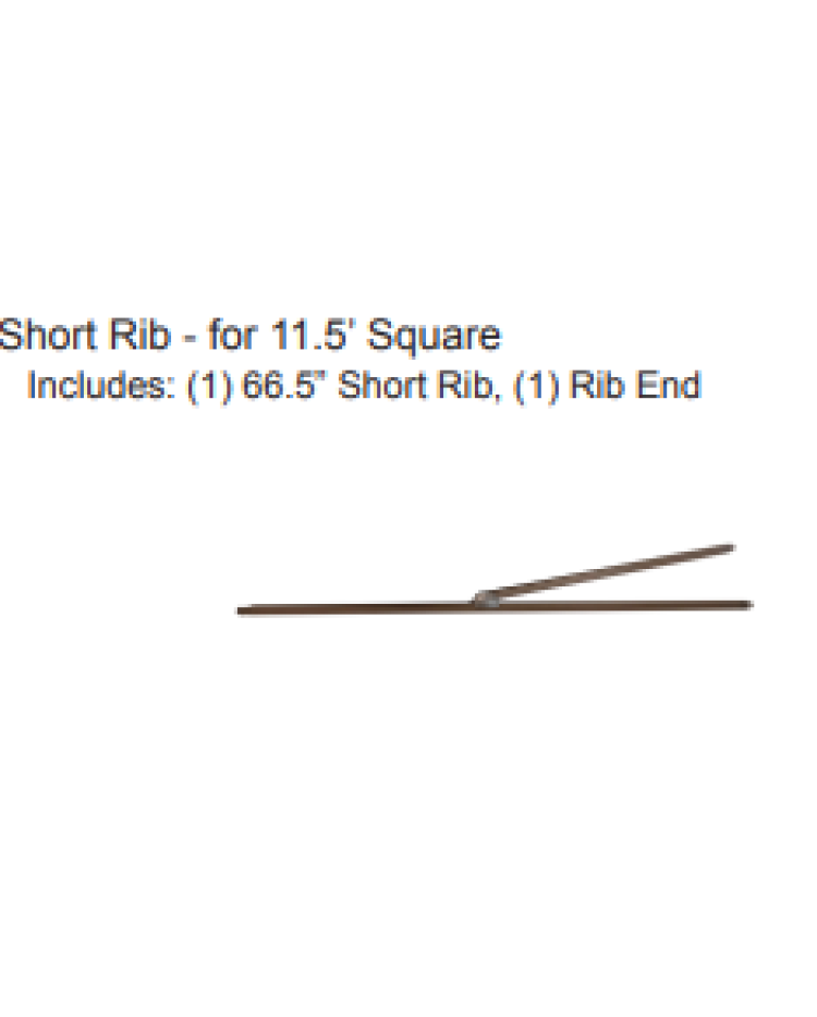 Treasure Garden Rib Assembly - AKZP-SQ 11.5x11.5 foot Cantilever - Short Rib