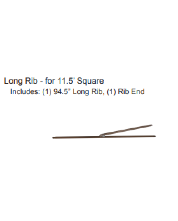 Treasure Garden Rib Assembly - AKZPSQ11 11.5x11.5 Square cantilever - Long Rib