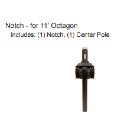 NOTCH W/ CENTER POLE BRONZE for Treasure Garden AKZ 11' cantilever