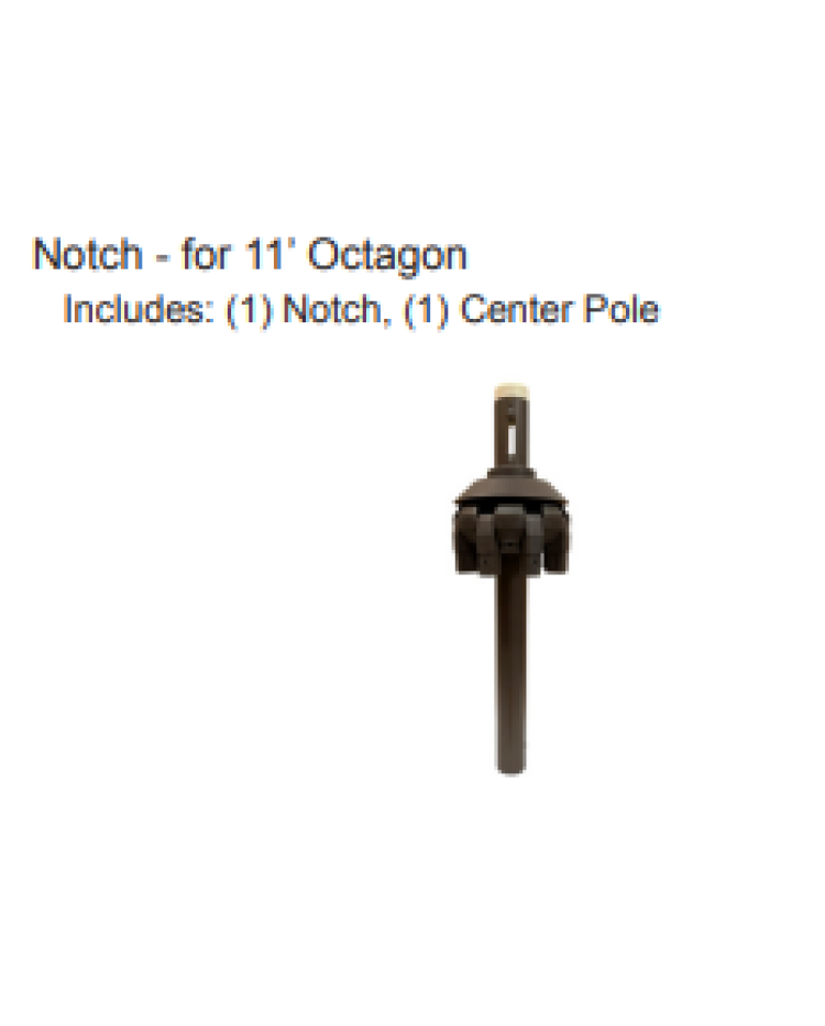 NOTCH W/ CENTER POLE BRONZE for Treasure Garden AKZ 11' cantilever