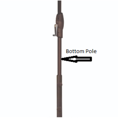 Replacement Bar Height Bottom Pole - 8x11 rectangular umbrella