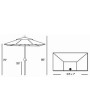 Galtech 772 - 3.5x7 FT Half Wall Commercial Patio Umbrella - CANOPY only