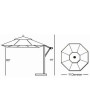 Galtech 887 - 11 FT Octagon Cantilever Umbrella w/ Roller Base