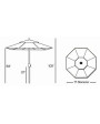 Galtech 986 - 11 FT Auto Tilt Patio Umbrella W/ L.E.D. Lights - Frame Only
